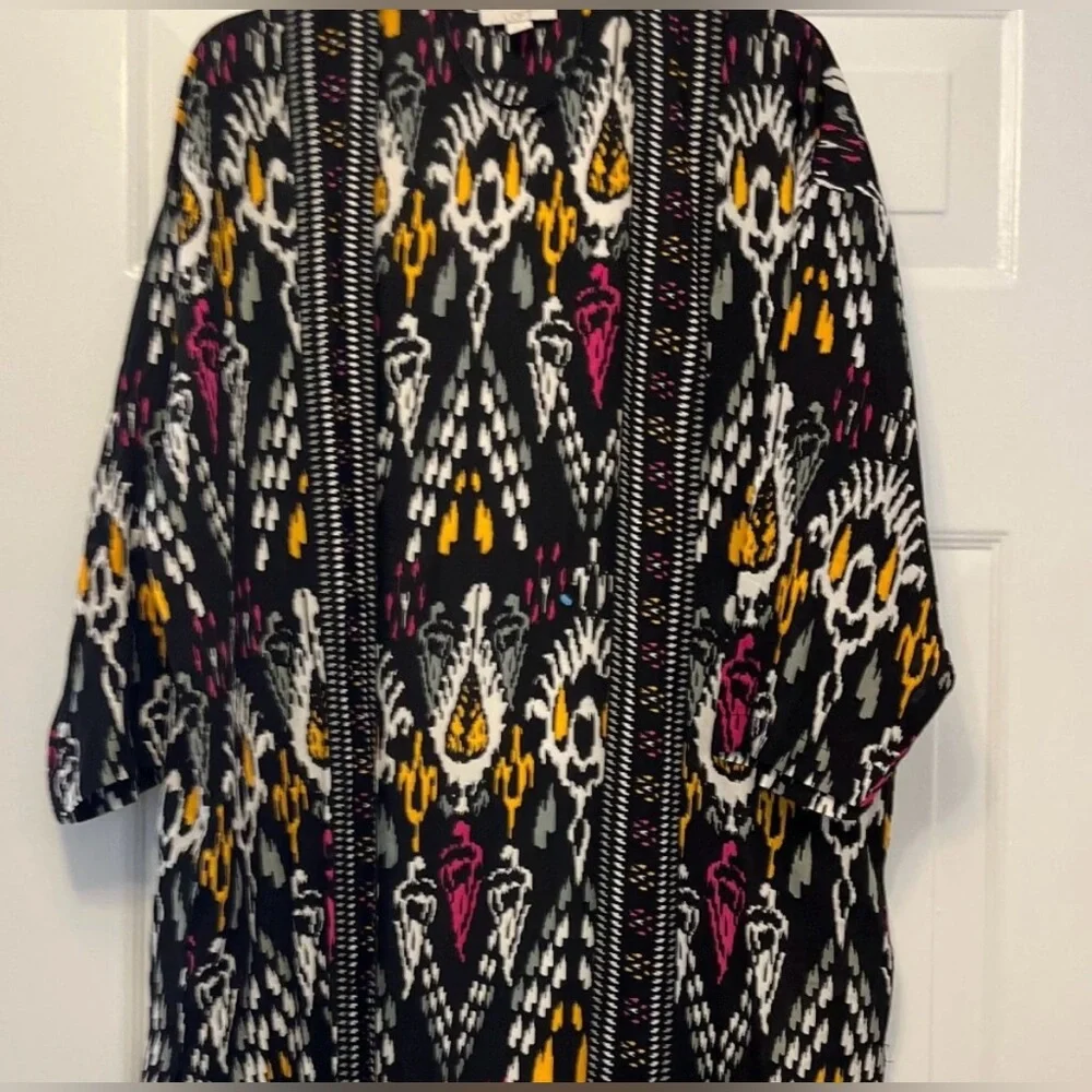 NWOT LOFT Women's Long Line Ikat Print Kimono/ Topper Size XS / Small
